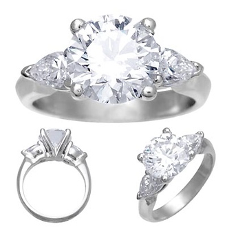 4 Prong Platinum Engagement Ring Setting
