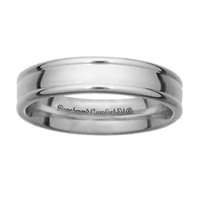 4mm Platinum Designer Edge Comfort Fit Band