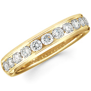 4mm 14k Yellow Gold Channel Benchmark Diamond Ring (0.72ctw)