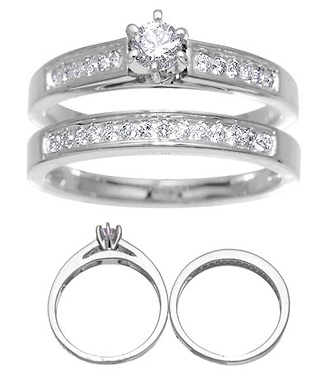 14K White Gold Diamond Wedding Set (0.55ctw)