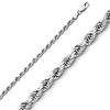 2.5mm Sterling Silver Diamond-Cut Rope Chain Necklace 16-30in