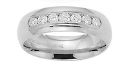 6mm Platinum Channel Diamond Comfort Fit Ring