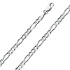 4mm Sterling Silver Solid Figaro Link Chain Necklace 16-30in