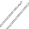 4mm Sterling Silver Figaro Link Chain Necklace 16-30in