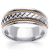 8.5mm Handmade Rope & Braided Men's Wedding Band - 14K Two-Tone Gold