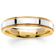 4.5mm Milgrain 14K Two-Tone Gold Band