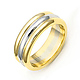 6.5mm Three-Row 14K Two Tone Gold Wedding Band - SIZE 10 ONLY thumb 0