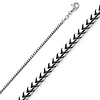 1.5mm 18K White Gold Solid Franco Chain Necklace 16-30in