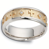 7mm 18K Two-Tone Gold Diamond Cross Dora Wedding Band