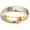 Dora Rings - 5mm Blended Brushed Center Euro Wedding Band in 14K-18K Two Tone Gold