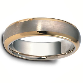 6mm 14K Two-Tone Gold Wedding Band