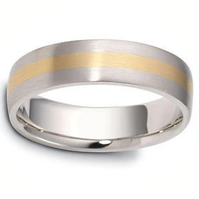 6mm Dora 14K Two-Tone Gold Wedding Band