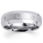 .16ctw 14K White Gold Round Cut Diamond Wedding Band 7mm