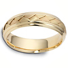 Dora Rings - 5.5mm Wide Braid Raised Inlay Woven Wedding Band in 14K Yellow Gold