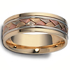 Dora Rings - 7mm Flat Woven Wedding Band in 14K TriGold