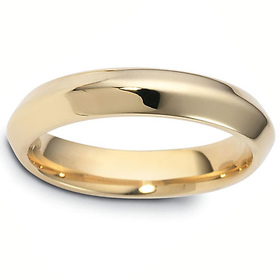 4mm Knife-Edge Comfort-Fit Wedding Band in 14K Yellow Gold by Dora Rings