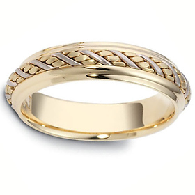 5.5mm 18K Two-Tone Woven Dora Wedding Band