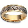 Dora Rings - 7mm White Double-Strand Braided Wedding Band in 14K Two-Tone Gold