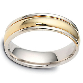 6.00mm Dora 14K Two-Tone Gold Wedding Band