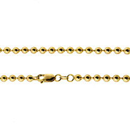 4mm 14K Yellow Gold Ball Link Chain Necklace 16-30in