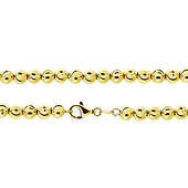 6mm Solid 10K Yellow Gold Solid Moon Cut Chain Necklace 30-40in