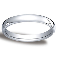 3.5mm Euro Comfort-Fit Flat Classic Wedding Band - Platinum