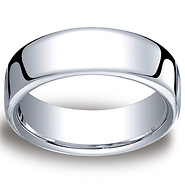 7.5mm Euro Comfort-Fit Flat Classic Men's Wedding Band - Platinum