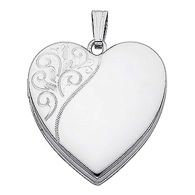 Swirling Engraved Heart Locket