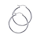 Polished Hinge Round Medium Hoop Earrings - 14K White Gold 2mm x 1.38 inch thumb 0