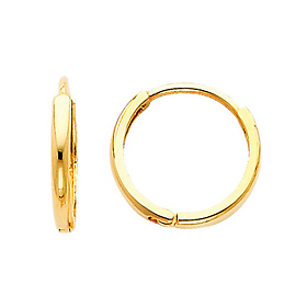 DUPLICATE Domed 14K Yellow Gold Huggie Earrings 2mm x 11mm