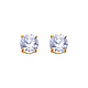 14K Yellow Gold 6mm Round CZ Solitaire Basket Stud Earrings with Push-Back for Lady and Children thumb 0