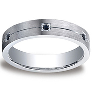 5mm Argentium Silver Pave Set 6-Stone Black Diamond Design Band (.12ct)
