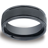 8mm Ceramic Satin-Finished Round Edge Wedding Ring