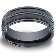 8mm Ceramic Satin-Finished High Polished Center & Round Edge Design Wedding Ring