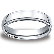 5mm High Polished Raised Center Cobaltchrome Wedding Band