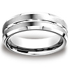 7mm Cobaltchrome Grooved Center Beveled Edge Wedding Ring