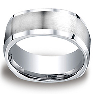 9mm Cobaltchrome Four Sided Satin Center Wedding Band