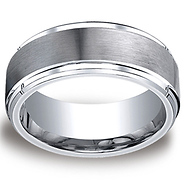 9mm Cobaltchrome Raised Satin Center Wedding Band