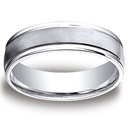 6mm Satin Center Round Edge Cobaltchrome Wedding Band