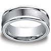 8mm Cobaltchrome Satin Center Round Edge Wedding Ring