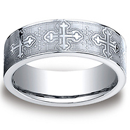 7mm CobaltChrome Christian Budded Cross Benchmark Ring