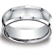 7.5mm Satin Cobaltchrome Concave Comfort-Fit Wedding Band