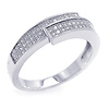 Overlap Bypass Sterling Silver Micropave CZ Ring