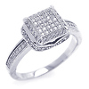 Sterling Silver Micro Pave CZ Engagement Ring