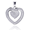 Sterling Silver CZ Double Heart Pendant