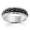 7mm Unique Handmade Black Rhodium Braided Wedding Band - 14K White Gold