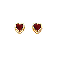5mm 14K Yellow Gold Heart CZ Birthstone Stud Earrings