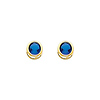 5mm Birthstone Color Round-Cut CZ Stud Earrings in 14K Yellow Gold