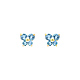 Butterfly Birthstone Color CZ Stud Earrings in 14K Yellow Gold thumb 0