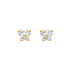 Butterfly 14K Yellow Gold CZ Month Birthstone Stud Earrings thumb 0